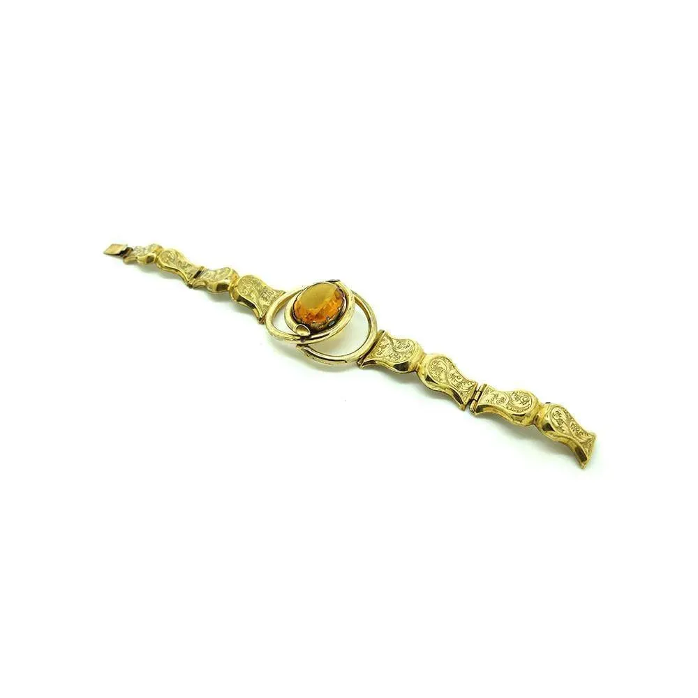 Antique Victorian Pitchbeck Amber Glass Bracelet