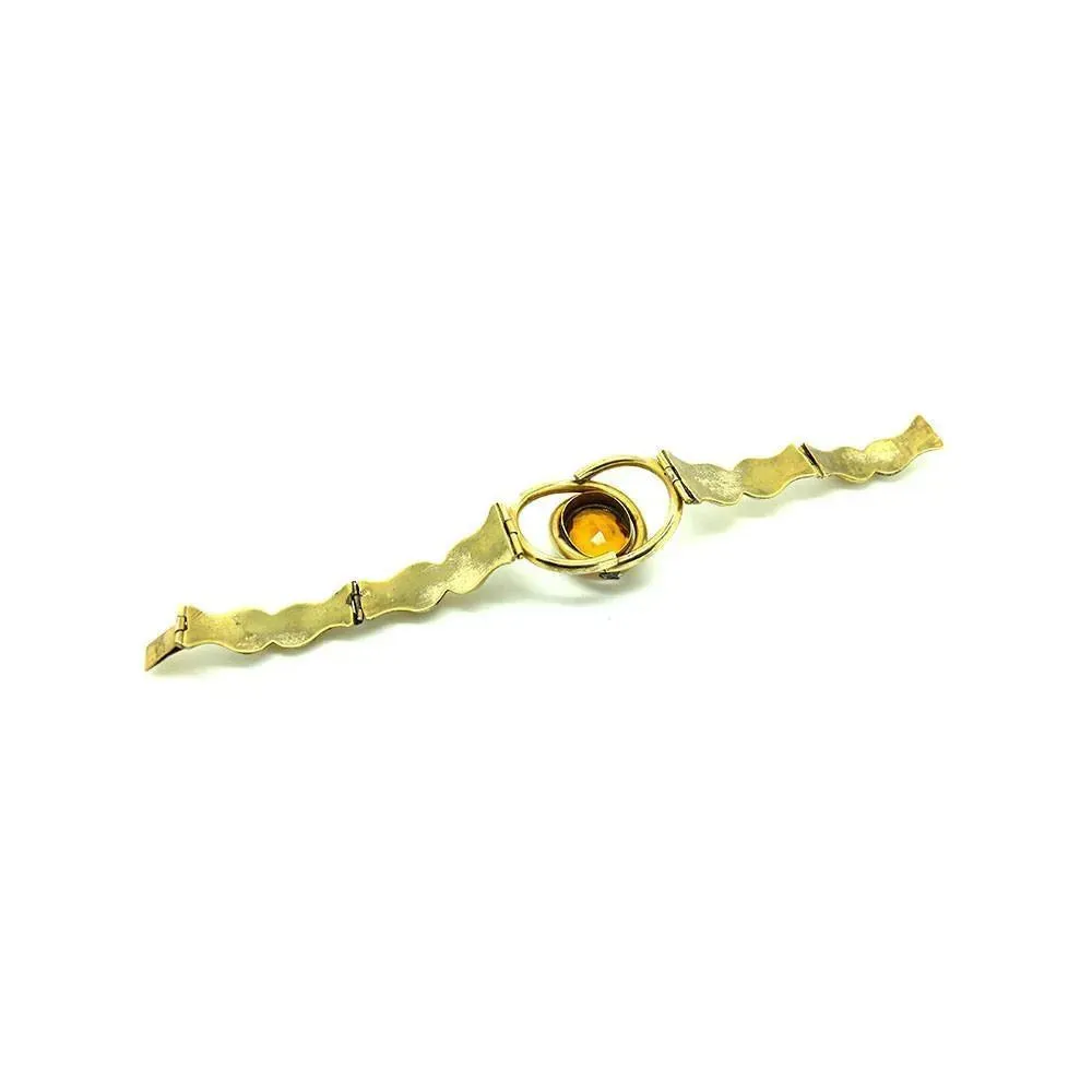 Antique Victorian Pitchbeck Amber Glass Bracelet