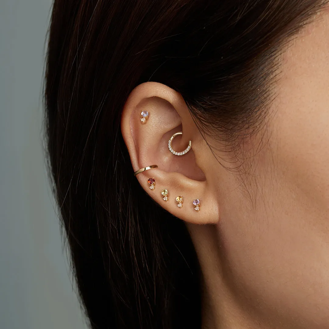 AUGUST | Peridot and White Sapphire Stud Earring