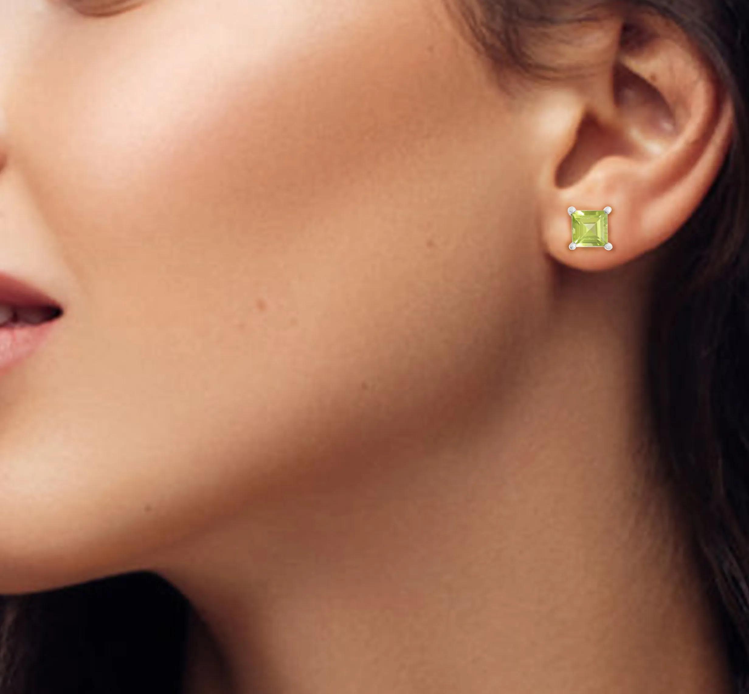 August Peridot Studs
