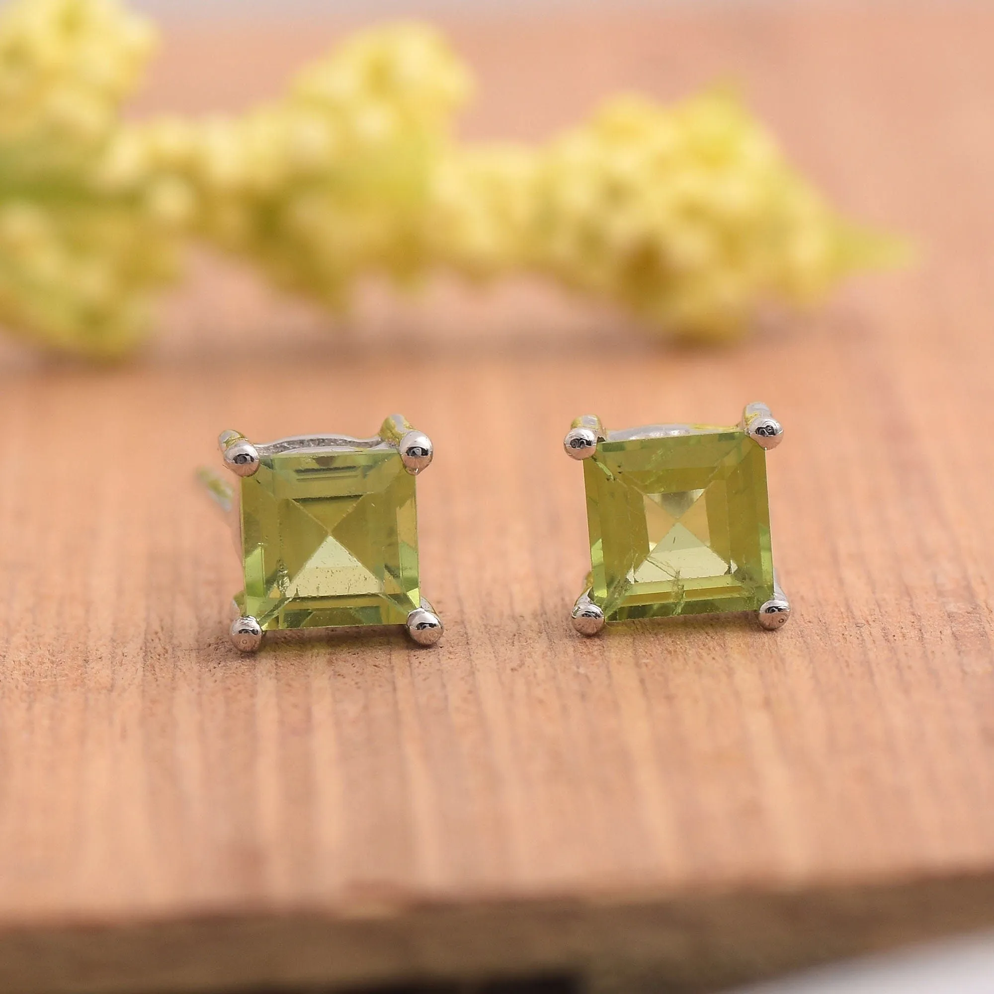 August Peridot Studs