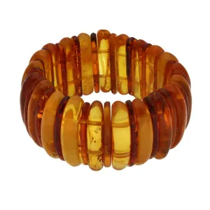 Baltic Amber Large Two Tone Expanding Stretch Bracelet