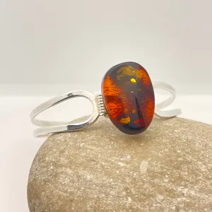 Beautiful Amber Abstract Oval Stone Bracelet