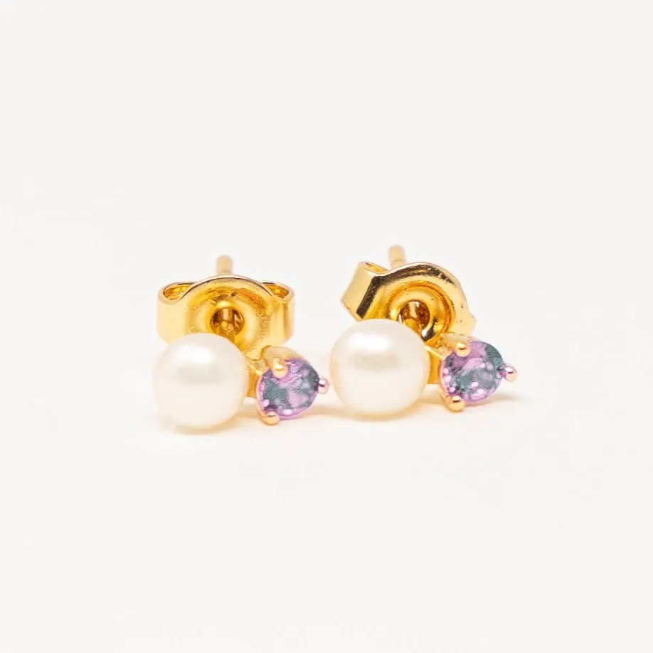 Birthday Pearl Stud Earrings