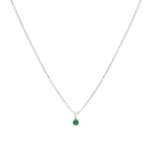 Birthstone Necklace | Silver & Emerald