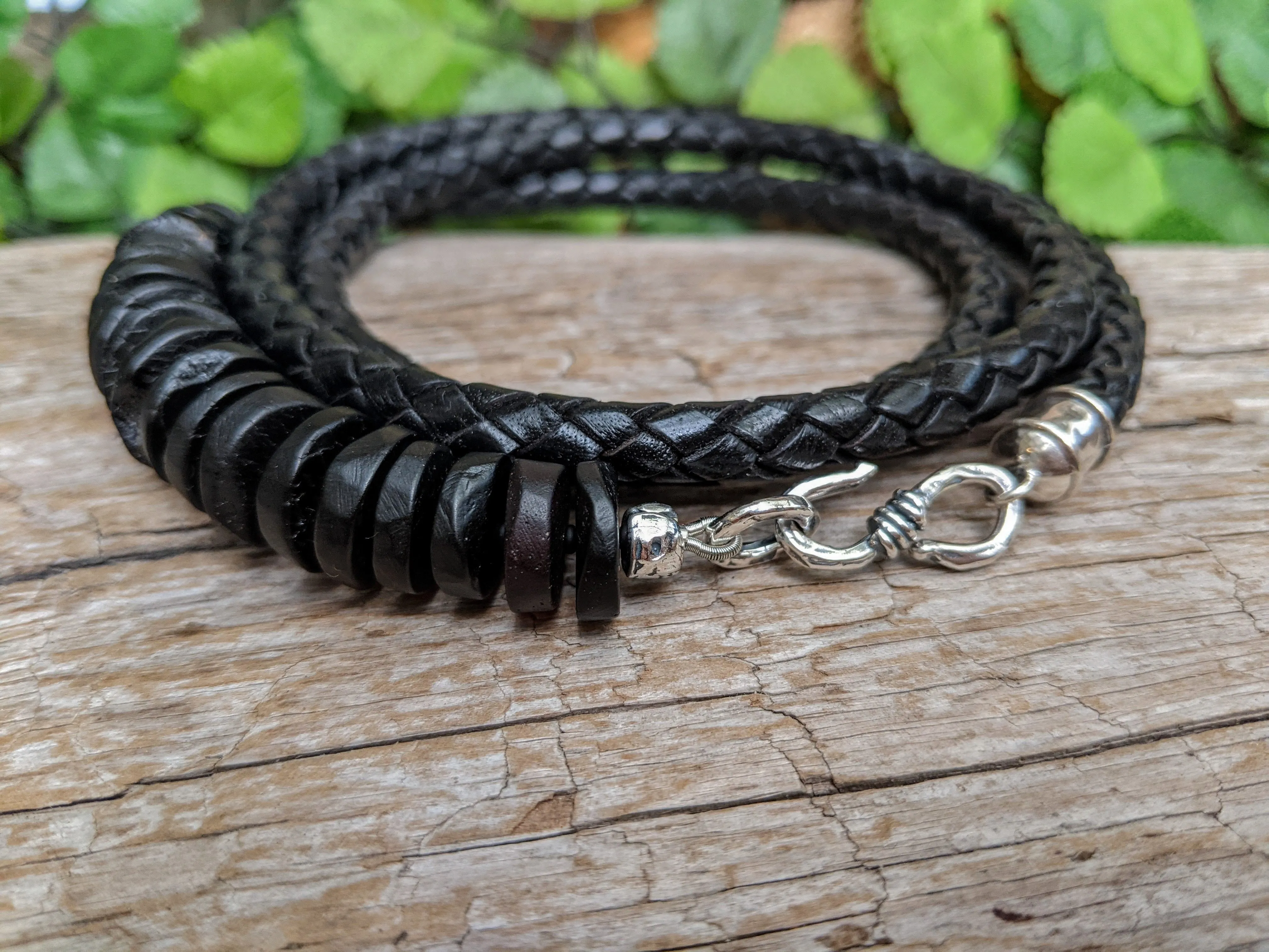 Black Baltic Amber Wrap Bracelet