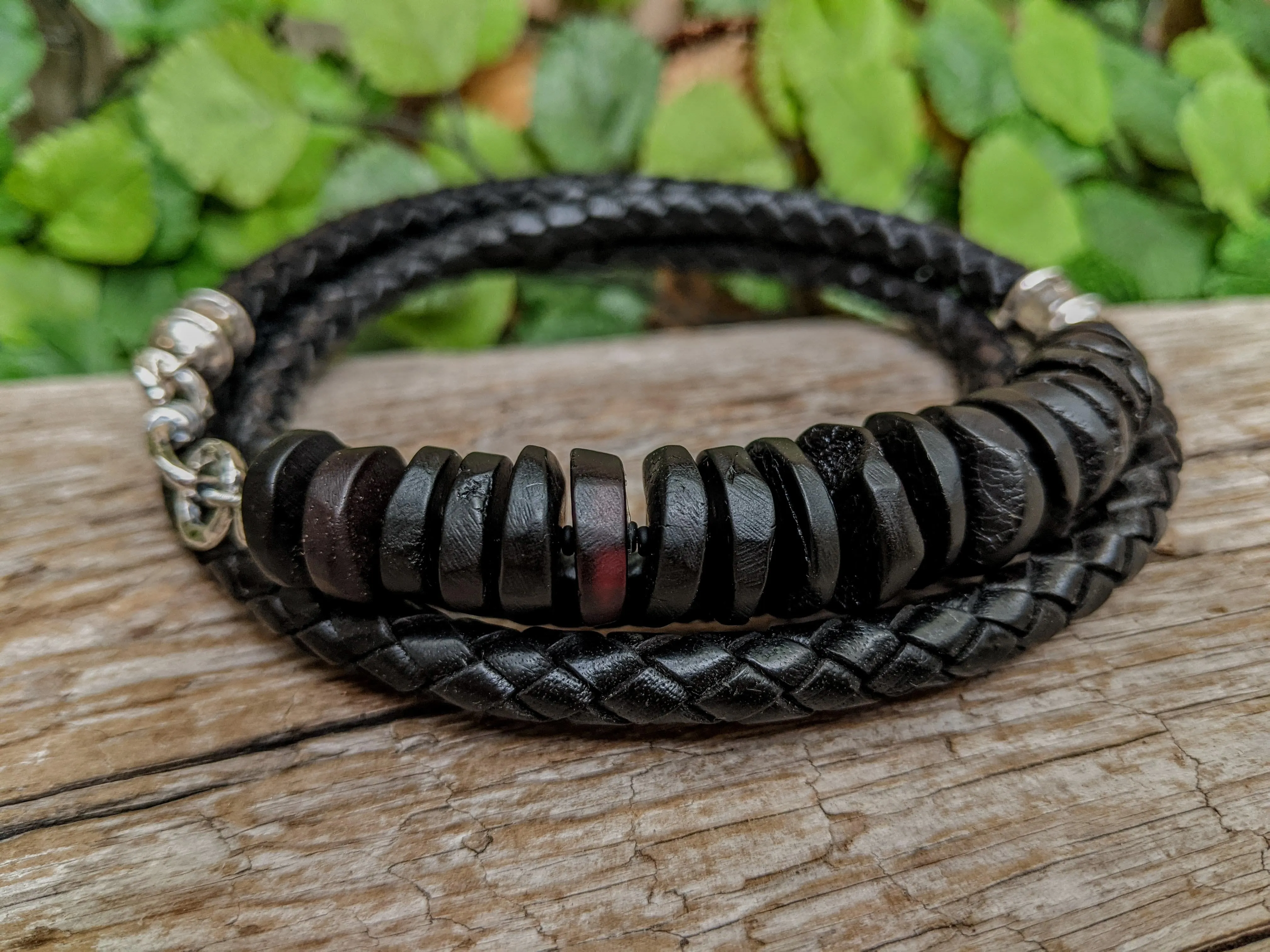 Black Baltic Amber Wrap Bracelet