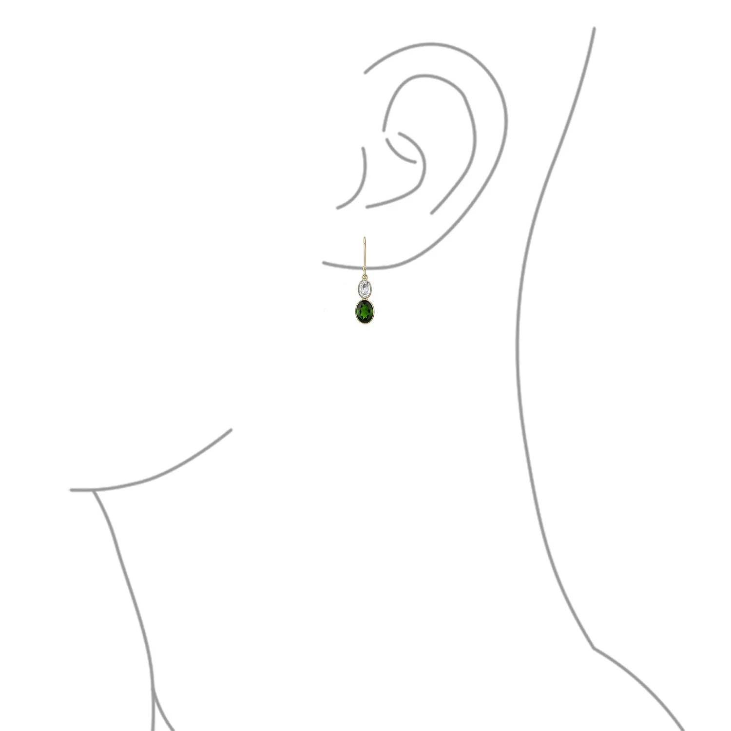 Black Onyx Green Jade Aquamarine Citrine, Peridot Oval Gemstone Drop Earrings