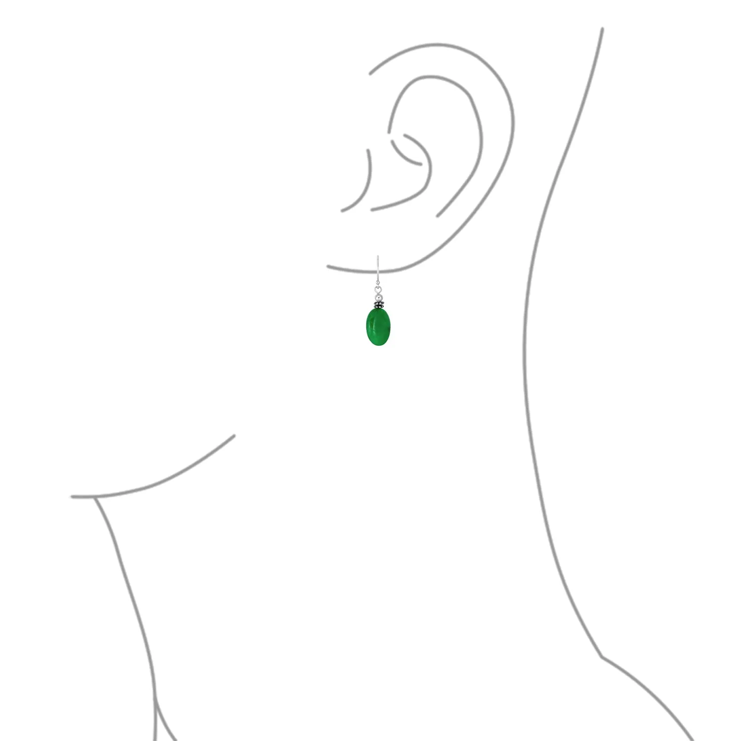 Black Onyx Green Jade Aquamarine Citrine, Peridot Oval Gemstone Drop Earrings