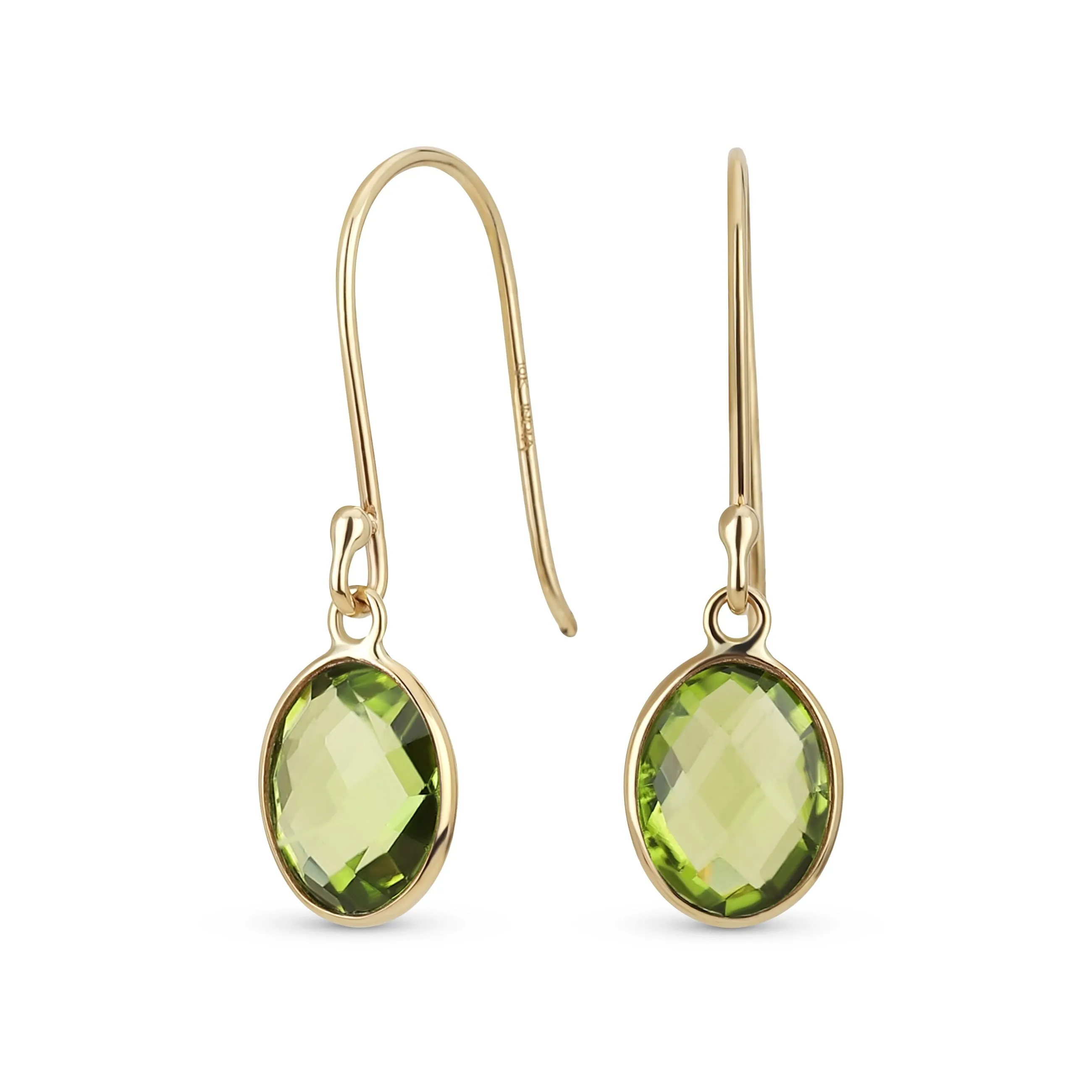 Black Onyx Green Jade Aquamarine Citrine, Peridot Oval Gemstone Drop Earrings