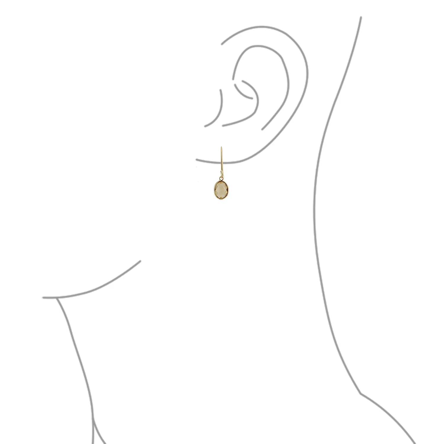 Black Onyx Green Jade Aquamarine Citrine, Peridot Oval Gemstone Drop Earrings