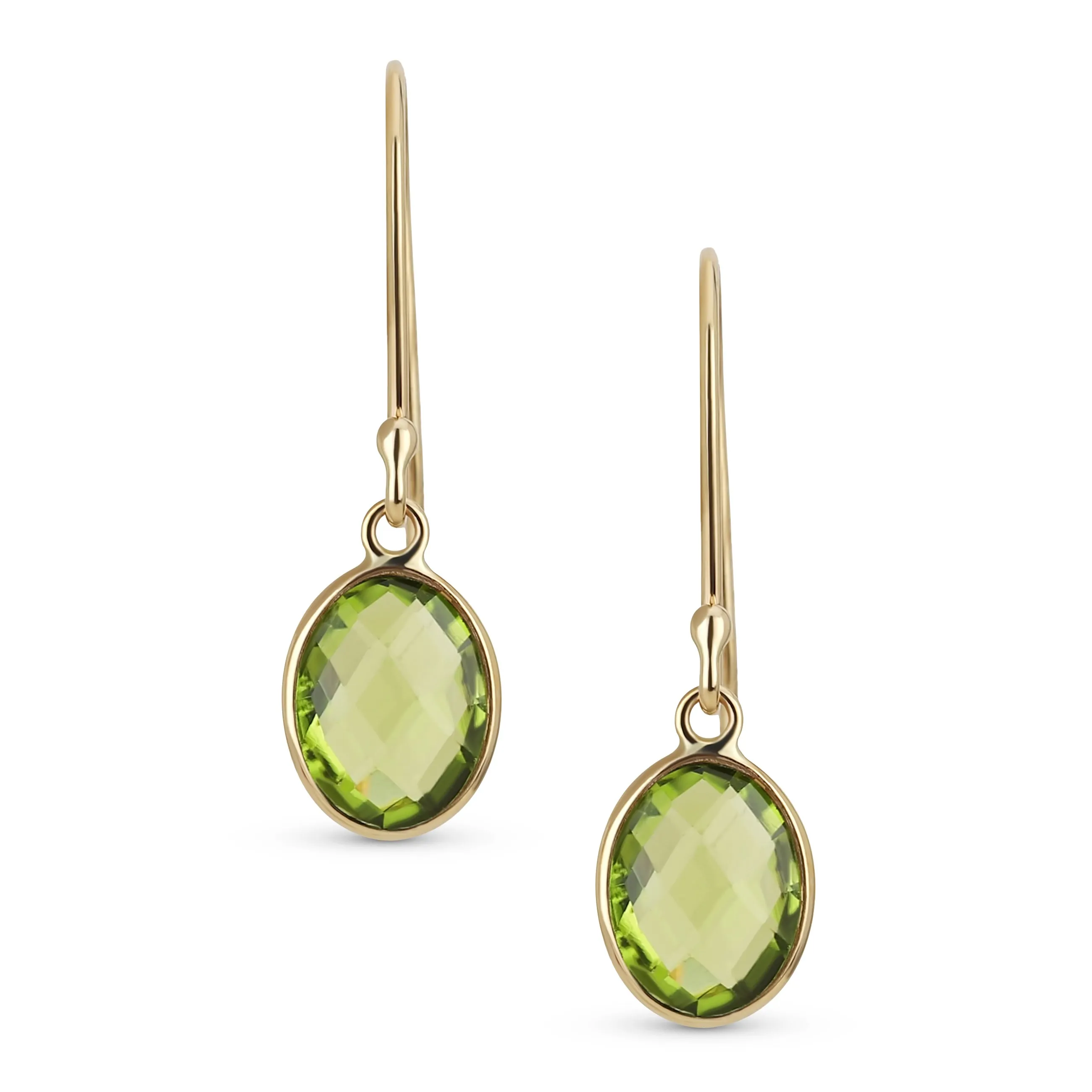 Black Onyx Green Jade Aquamarine Citrine, Peridot Oval Gemstone Drop Earrings