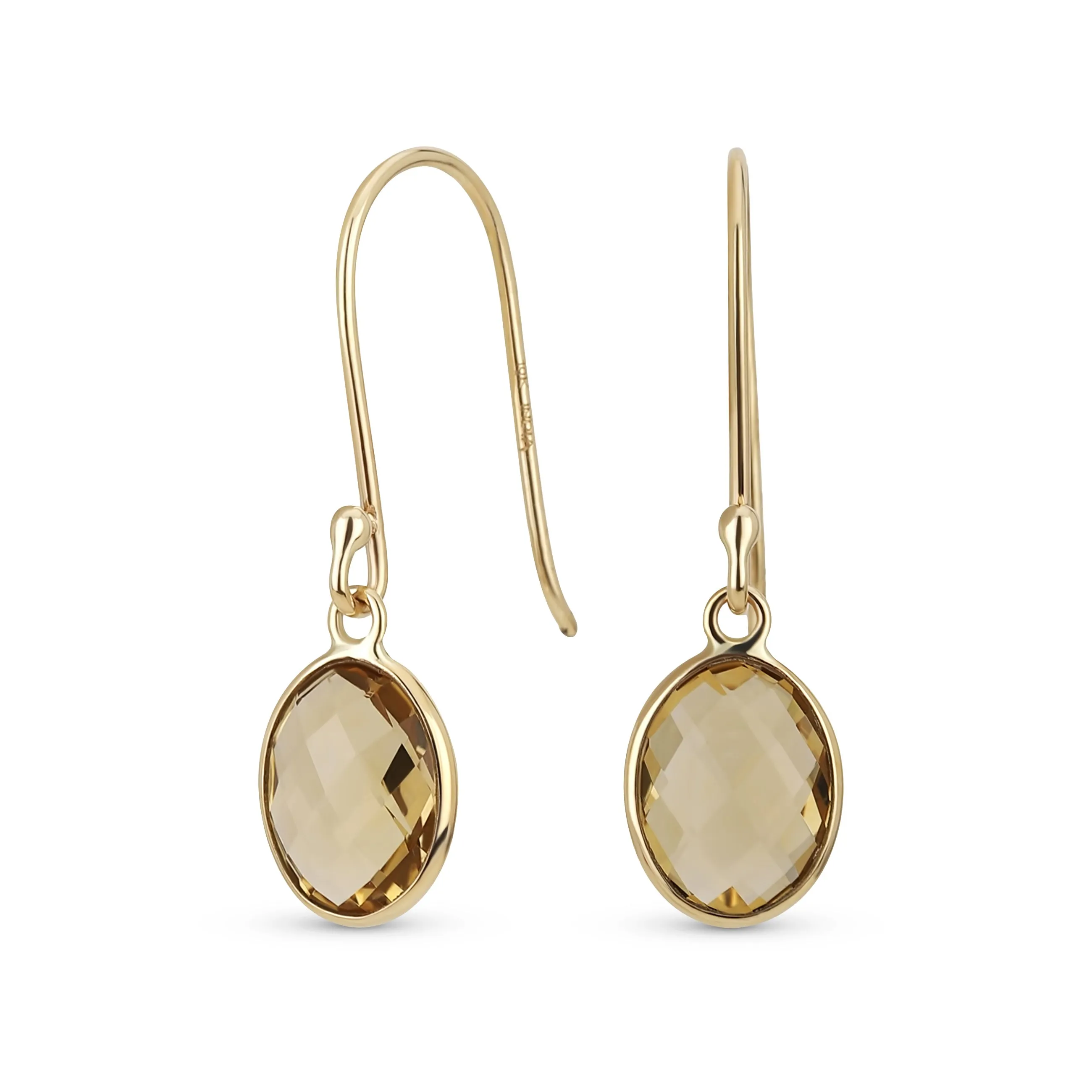 Black Onyx Green Jade Aquamarine Citrine, Peridot Oval Gemstone Drop Earrings