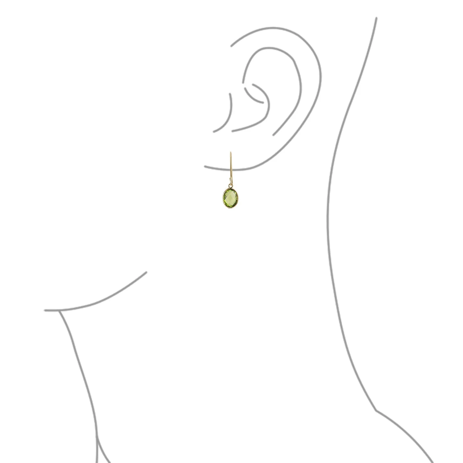 Black Onyx Green Jade Aquamarine Citrine, Peridot Oval Gemstone Drop Earrings