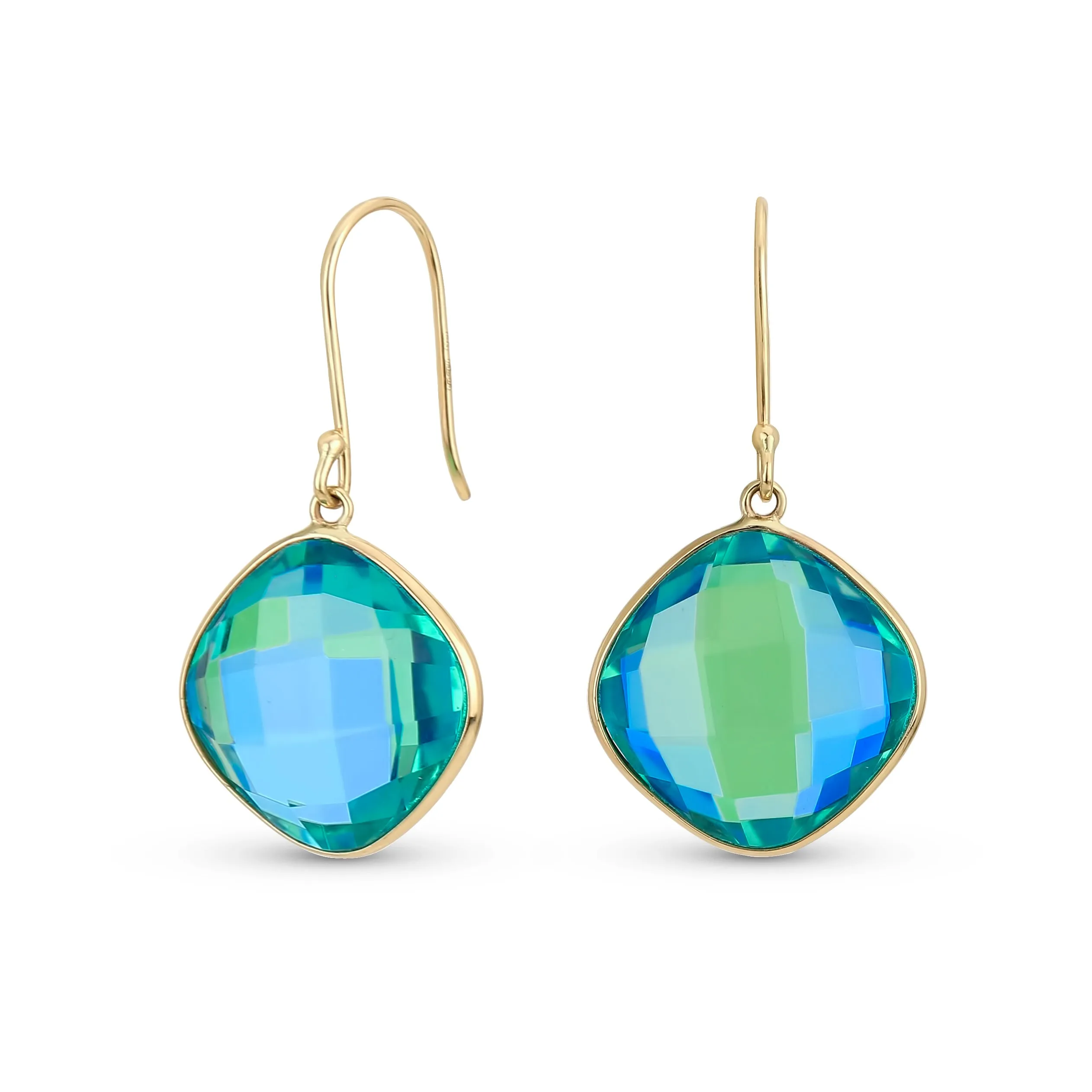 Black Onyx Green Jade Aquamarine Citrine, Peridot Oval Gemstone Drop Earrings