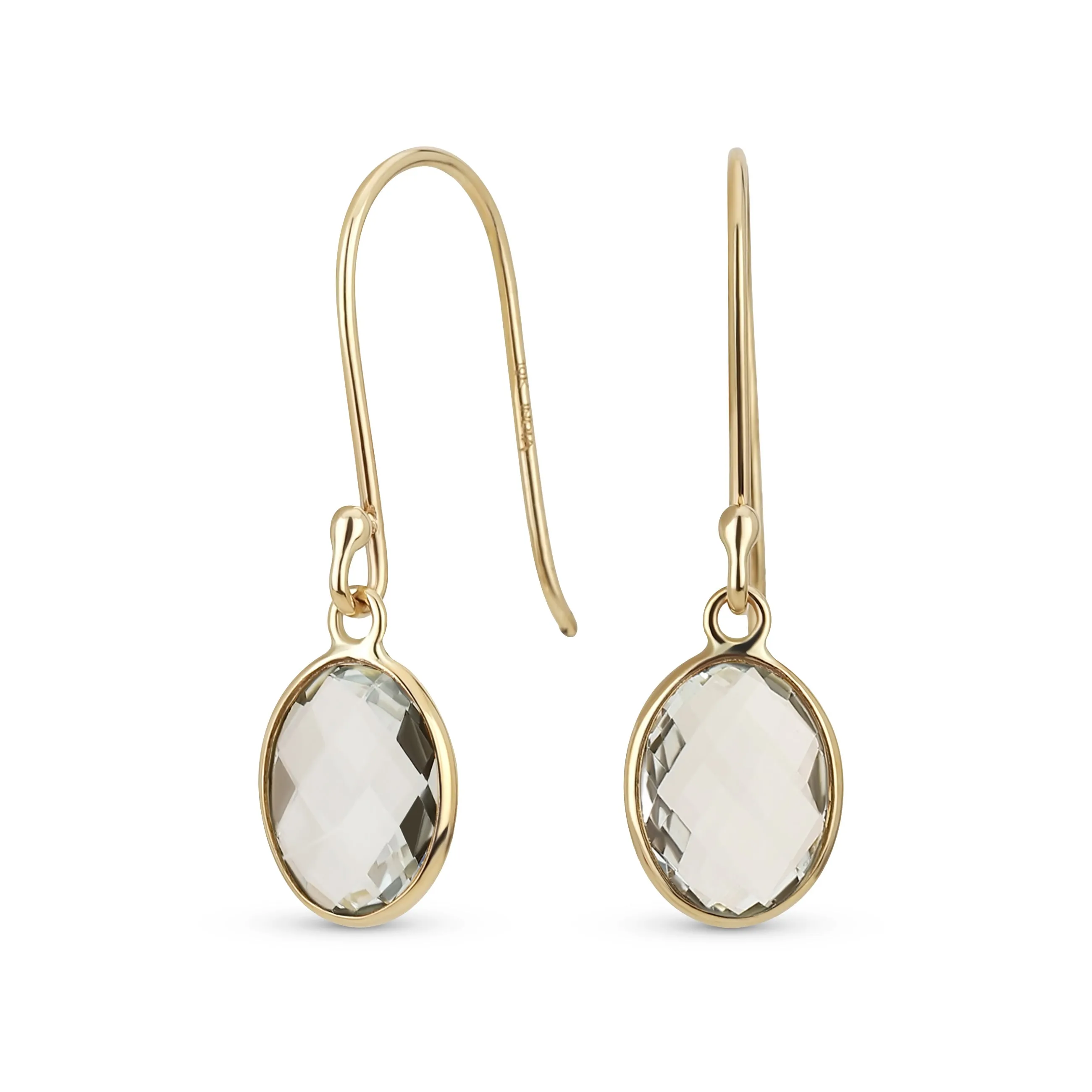 Black Onyx Green Jade Aquamarine Citrine, Peridot Oval Gemstone Drop Earrings