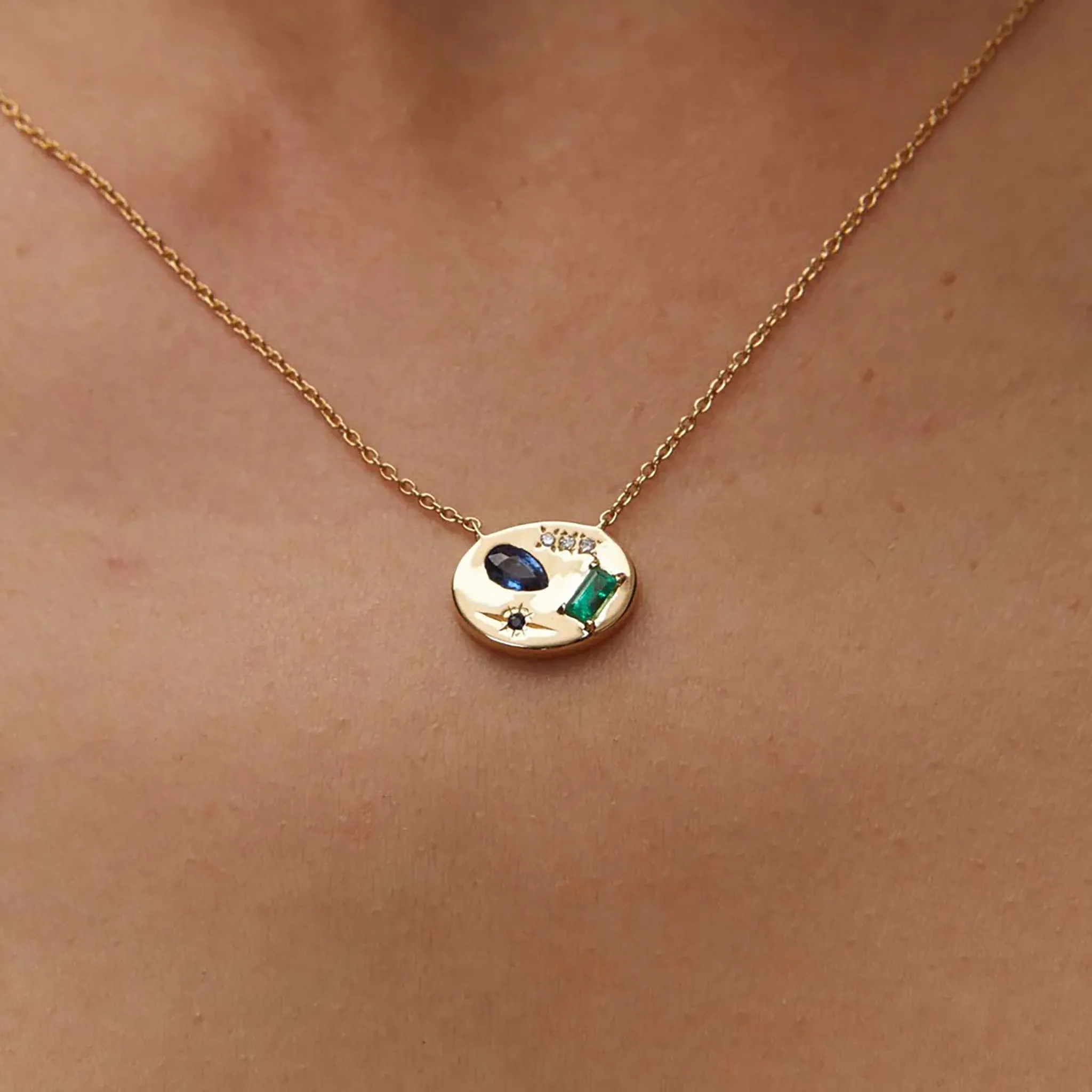Blue Night Market Signet Necklace