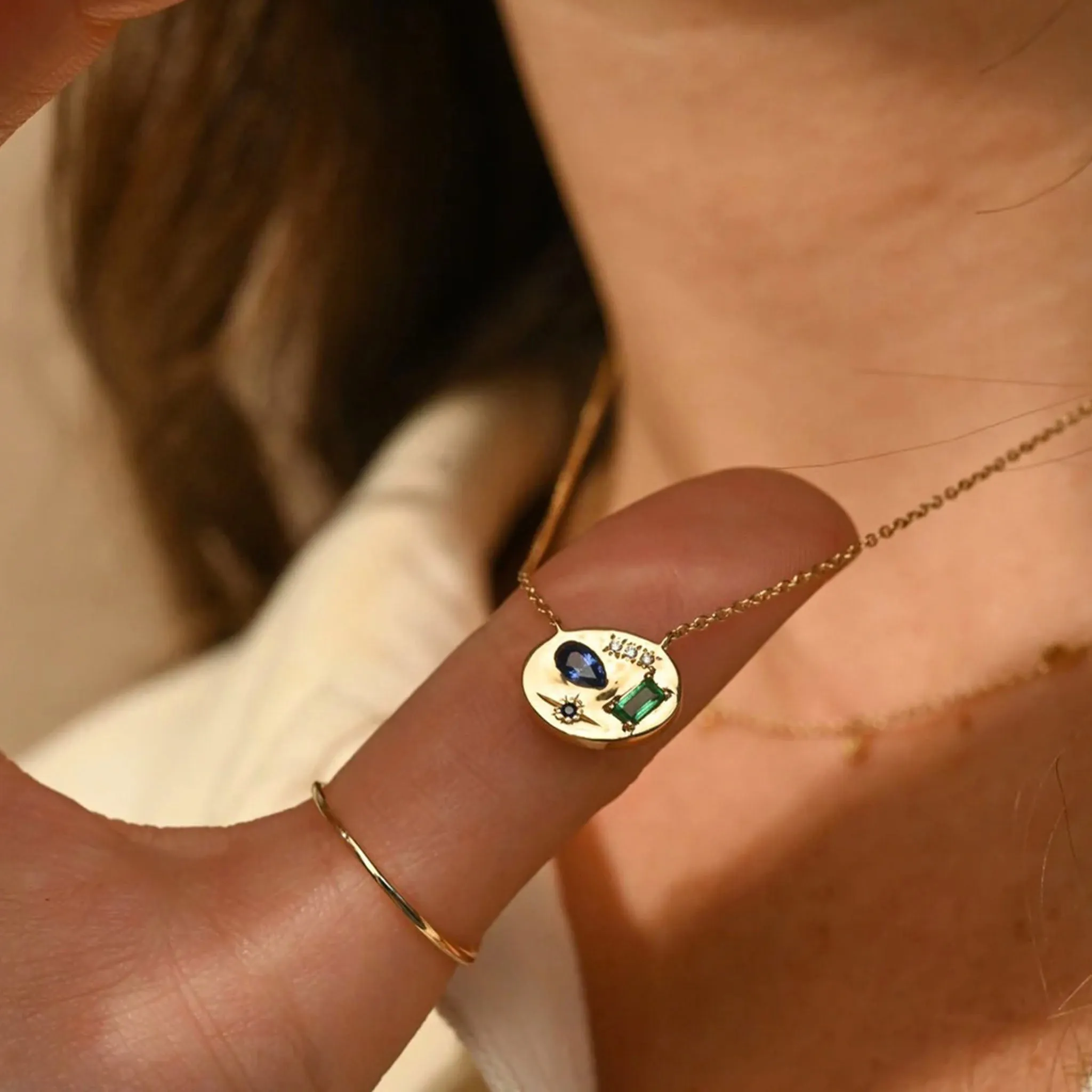 Blue Night Market Signet Necklace