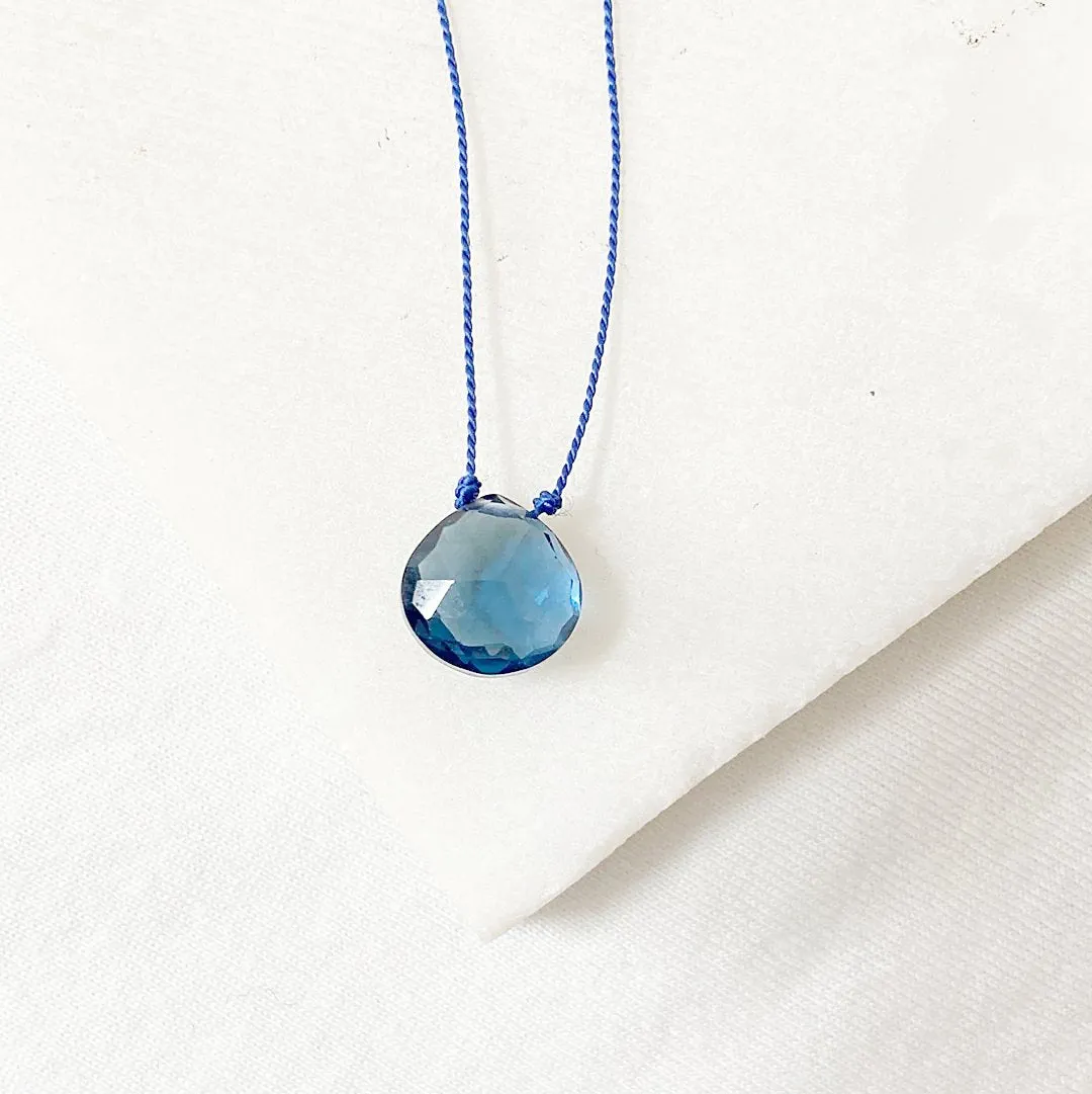 Blue Quartz Earrings-Chevron Chain Earrings