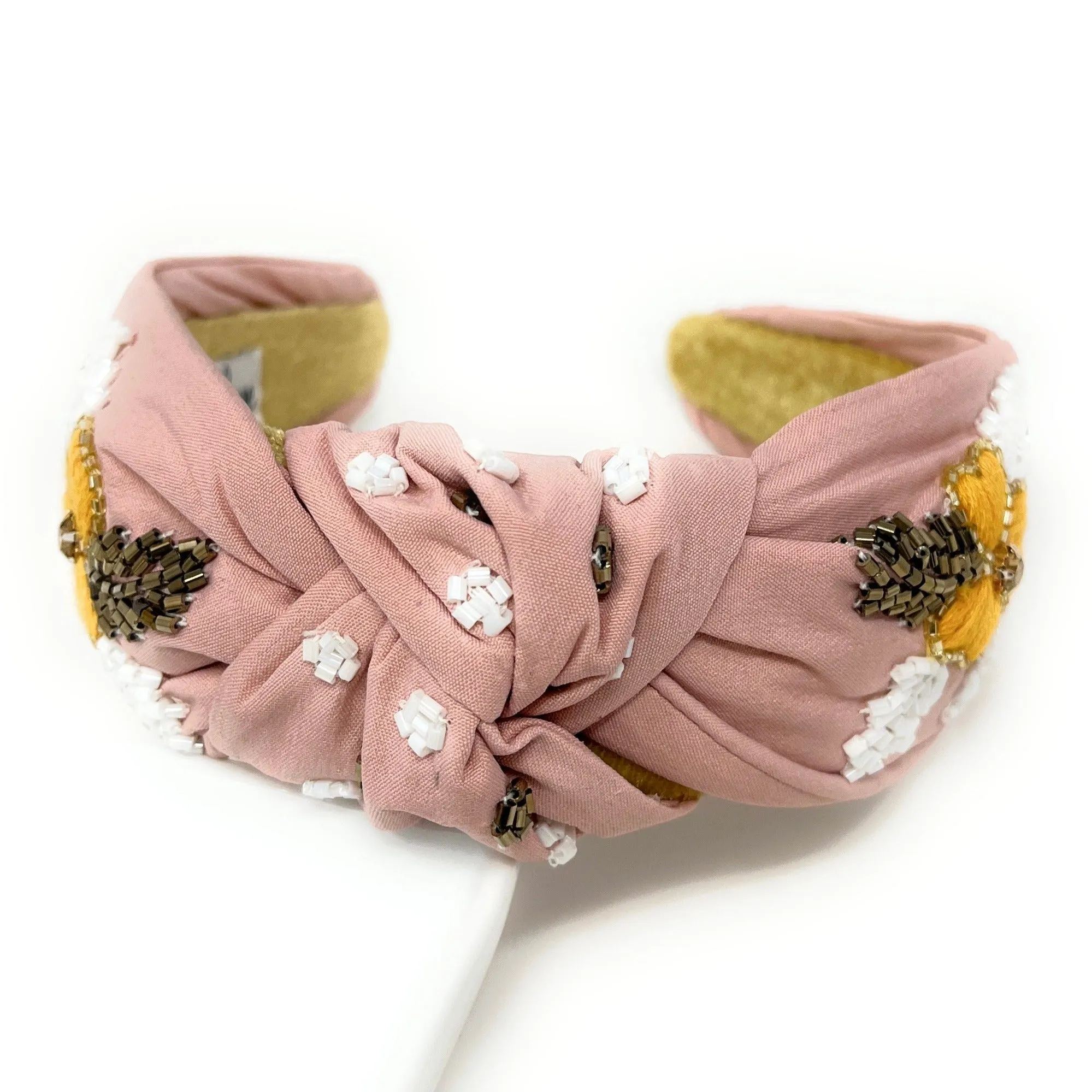 Blush Hand Beaded Knot Headband