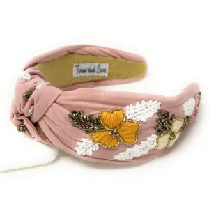 Blush Hand Beaded Knot Headband