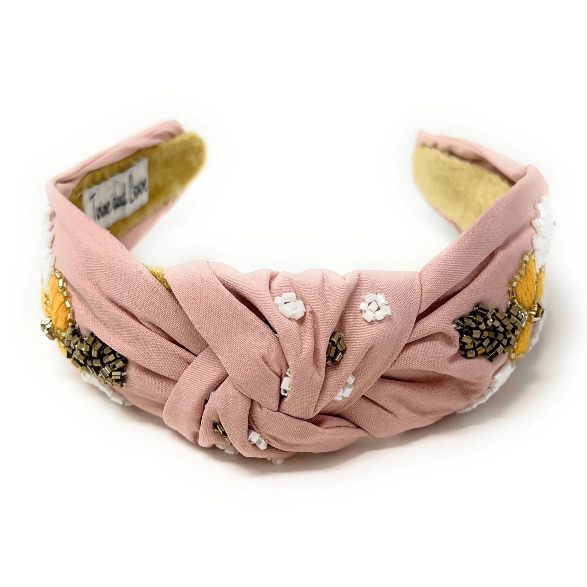Blush Hand Beaded Knot Headband