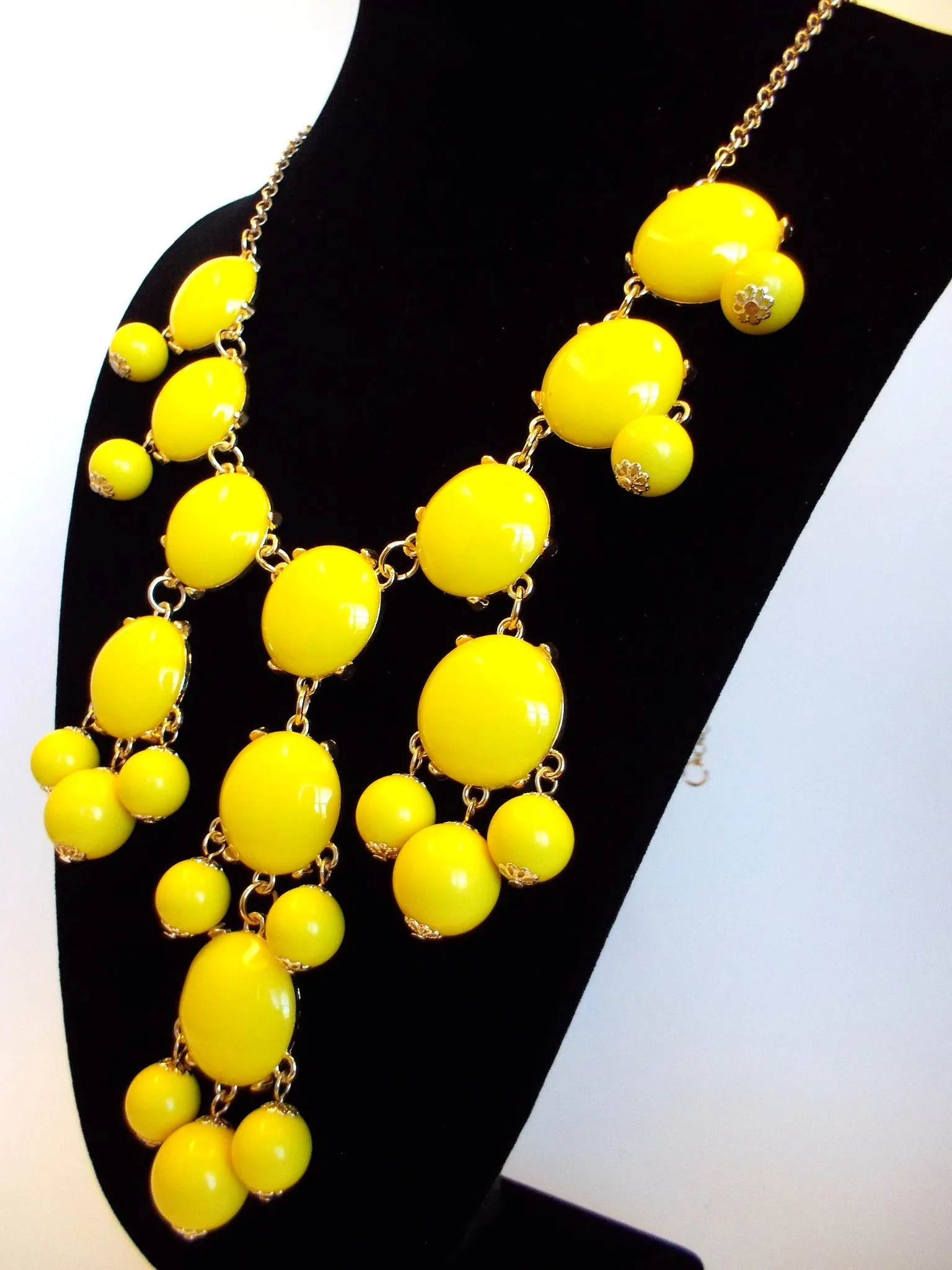 Bubble Statement Necklace- Yellow