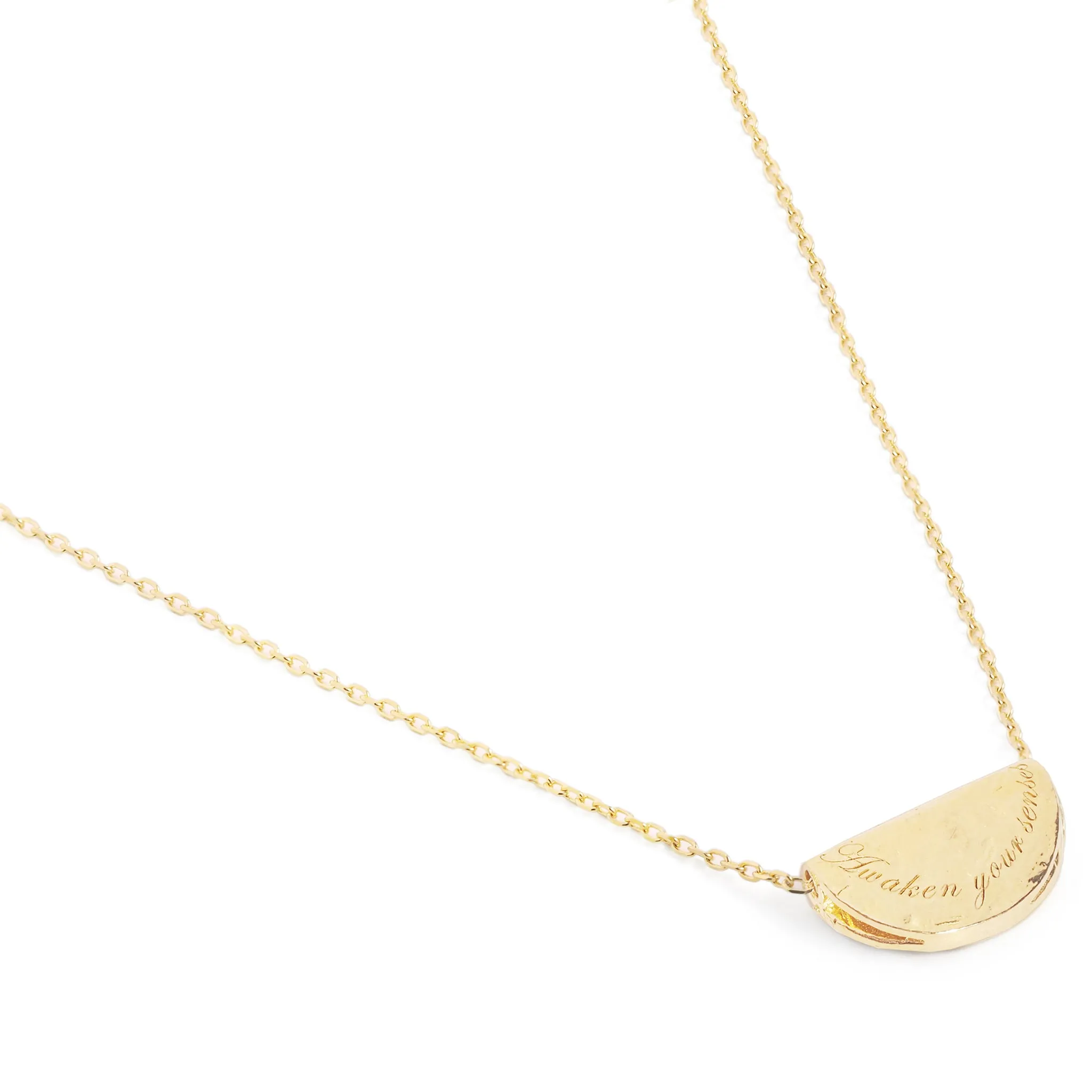 By Charlotte Lotus Birthstone Necklace (February), Gold