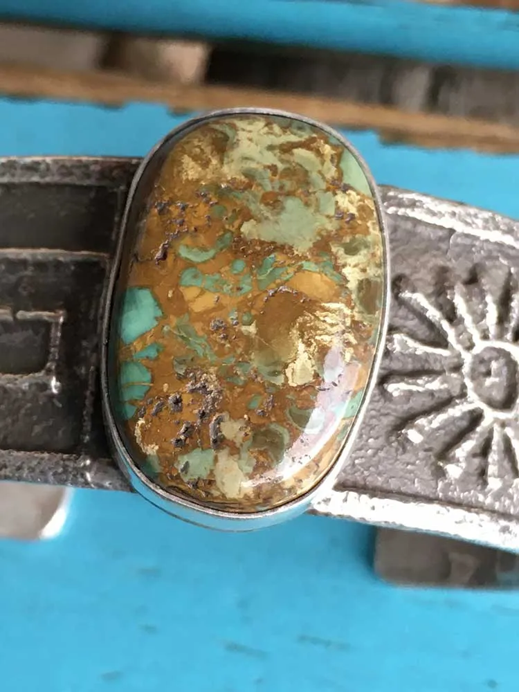 C. Pajarito Amber-Colored Turquoise Cuff