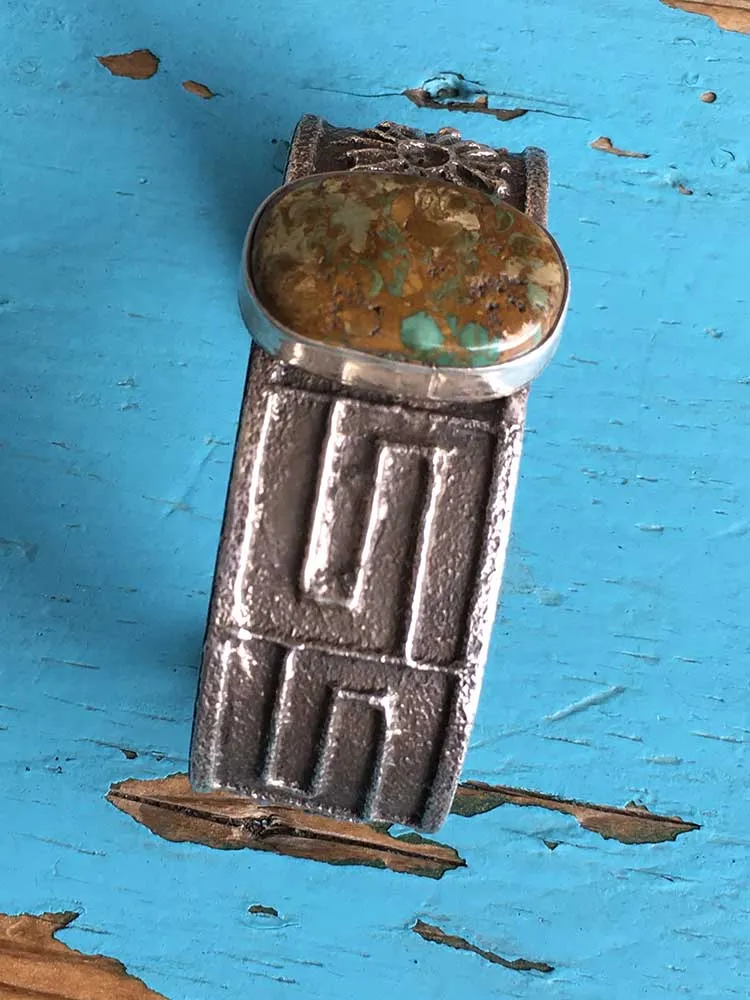 C. Pajarito Amber-Colored Turquoise Cuff