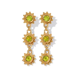 Cascading Soleil Stud, Peridot, Gold