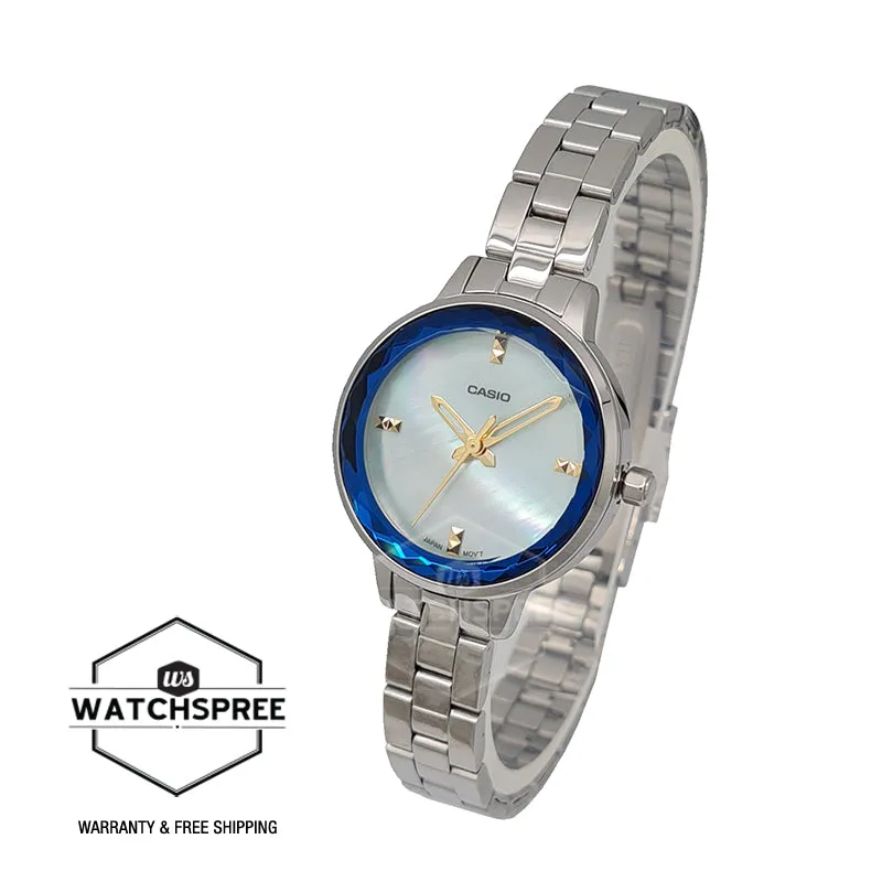 Casio Ladies' Analog Silver Stainless Steel Band Watch LTPE162D-2A LTP-E162D-2A