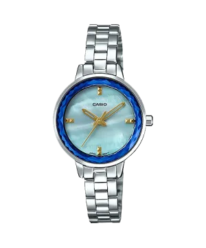 Casio Ladies' Analog Silver Stainless Steel Band Watch LTPE162D-2A LTP-E162D-2A