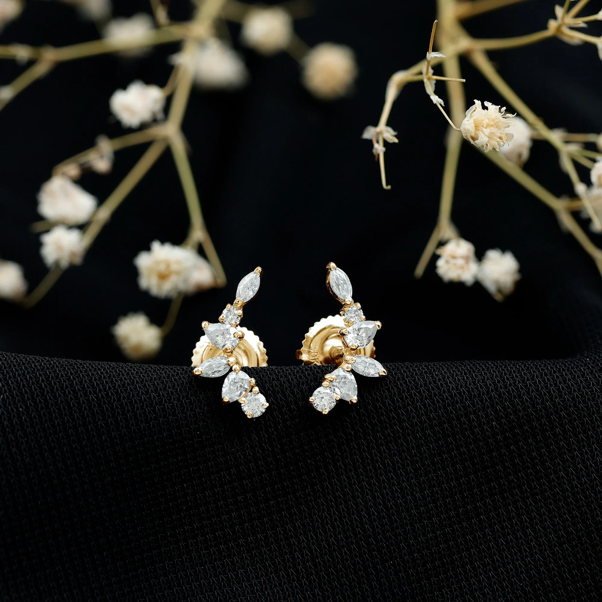 Certified Moissanite Climber Earrings