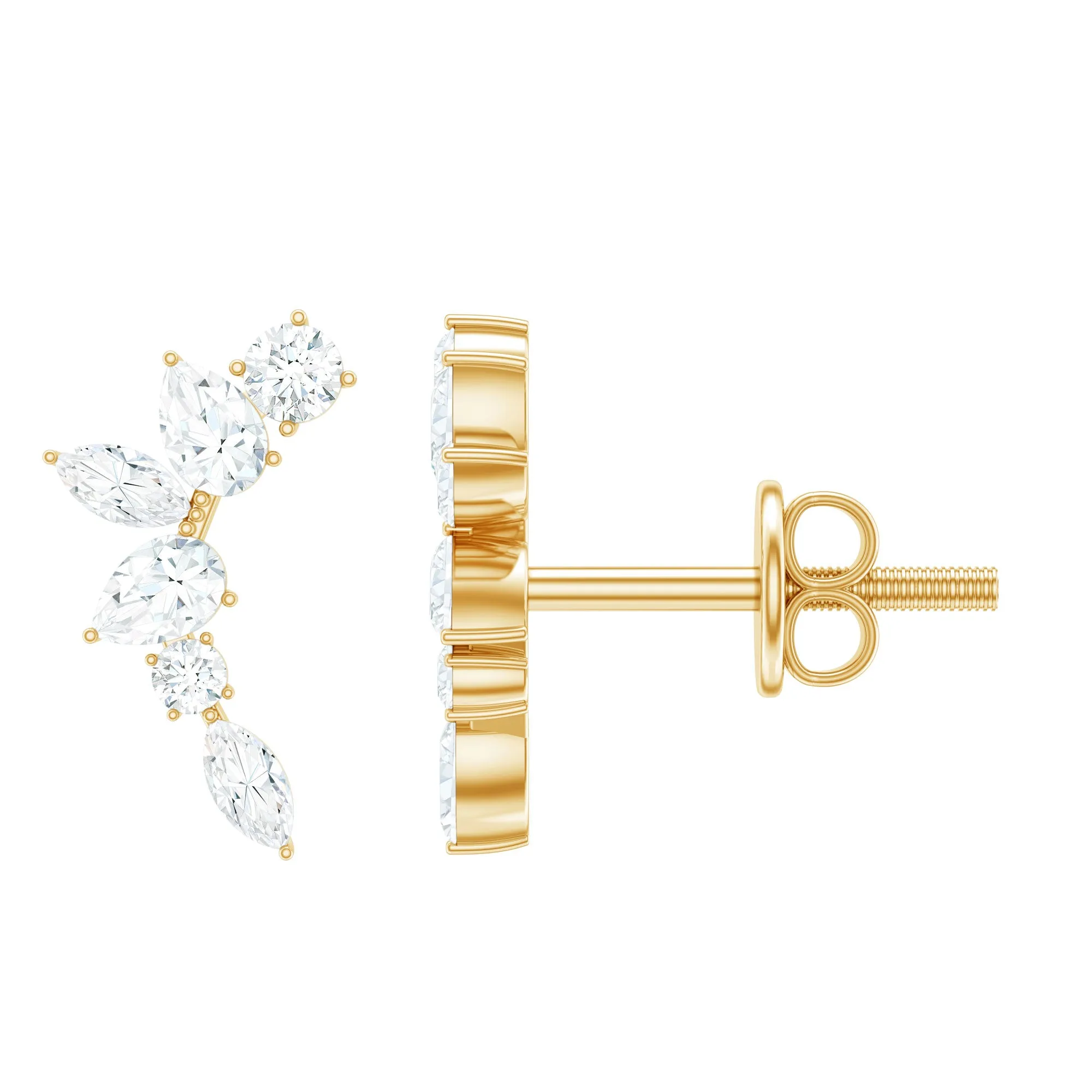 Certified Moissanite Climber Earrings
