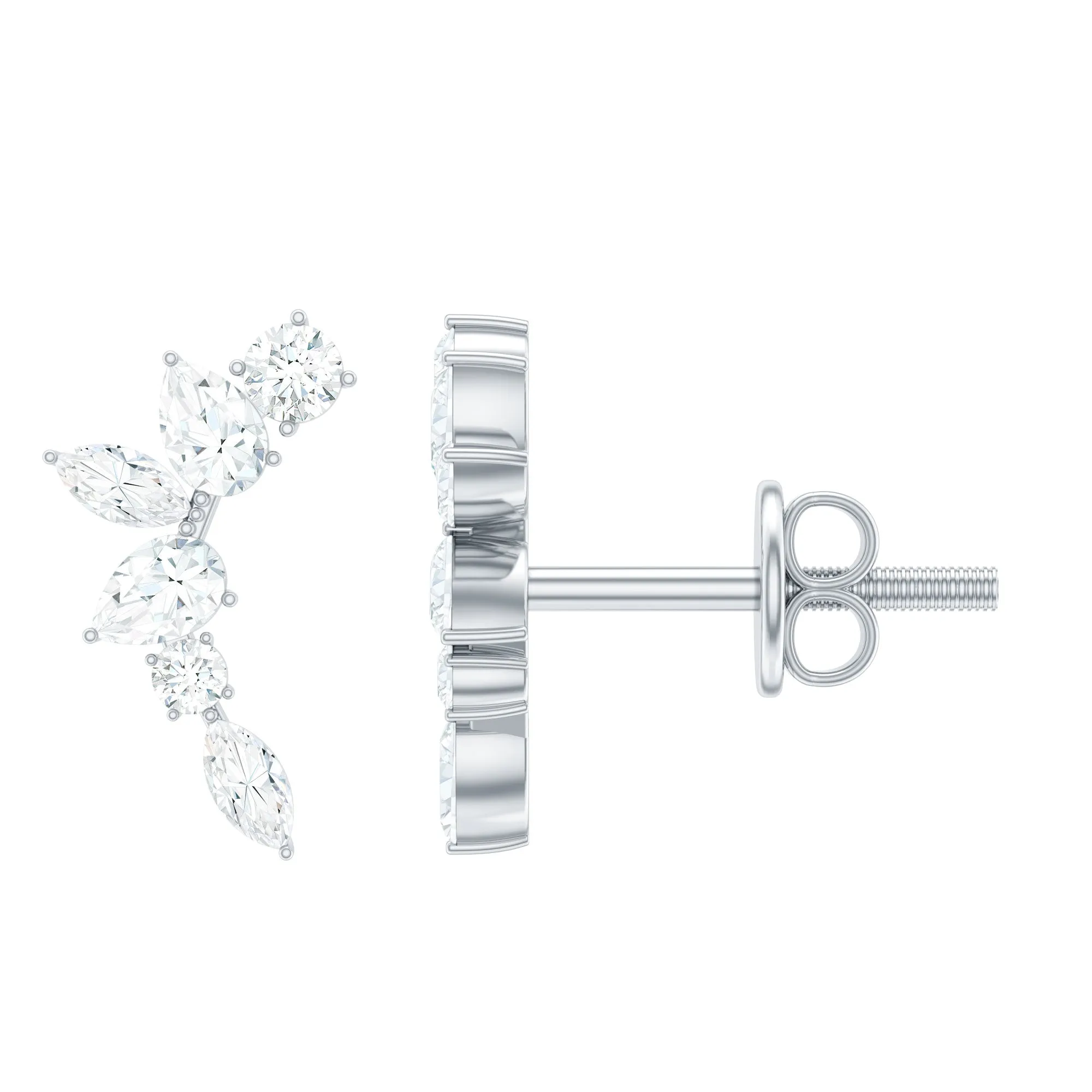 Certified Moissanite Climber Earrings