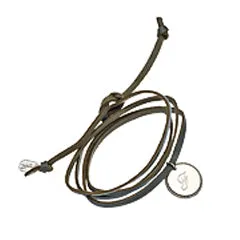 'Charmed' Leather Wrap Bracelet, Silver