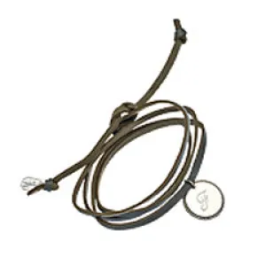 'Charmed' Leather Wrap Bracelet, Silver