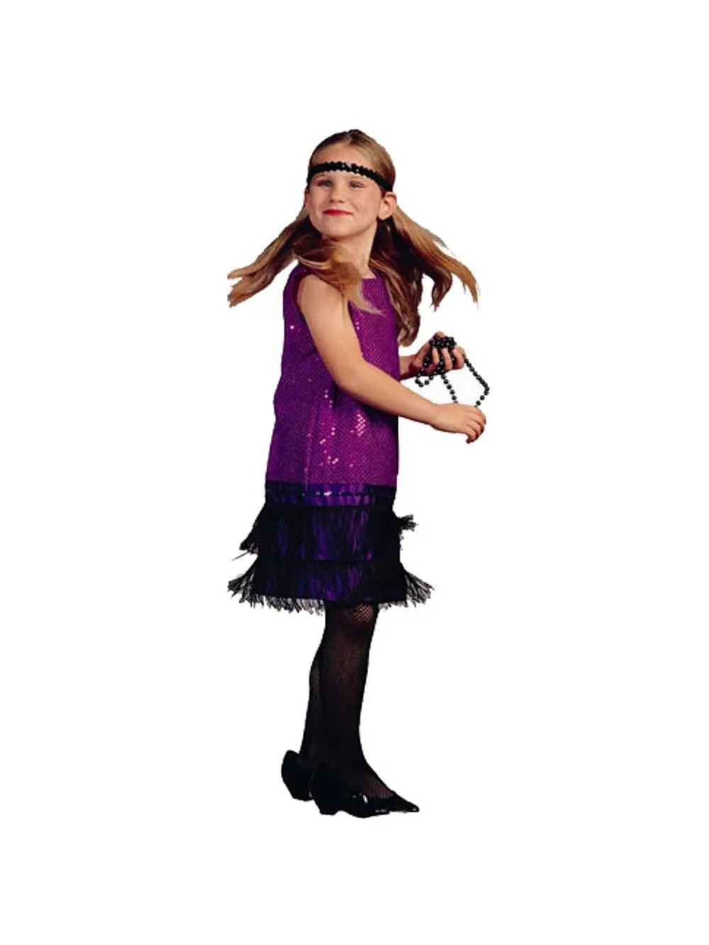Child Purple Sequin Flapper Dress Costume