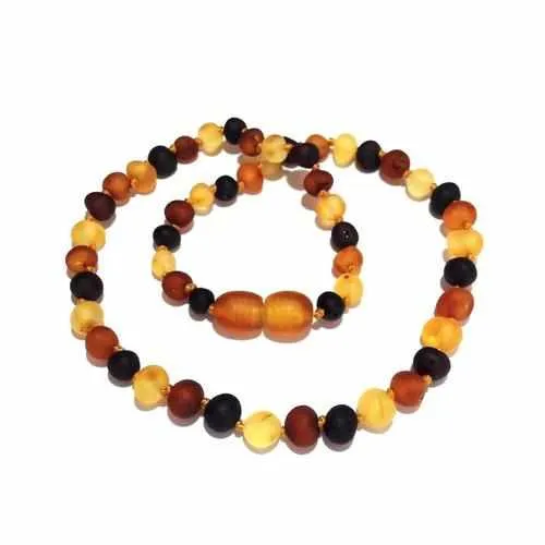 Child Shingle Raw Mixed Baltic Amber Necklace