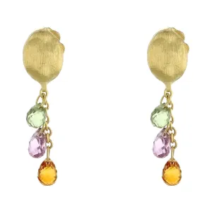 Citrine, Amethyst, and Quartz Briolette Earrings