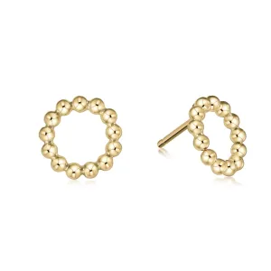 Classic Beaded Halo Stud - 3mm Bead Gold