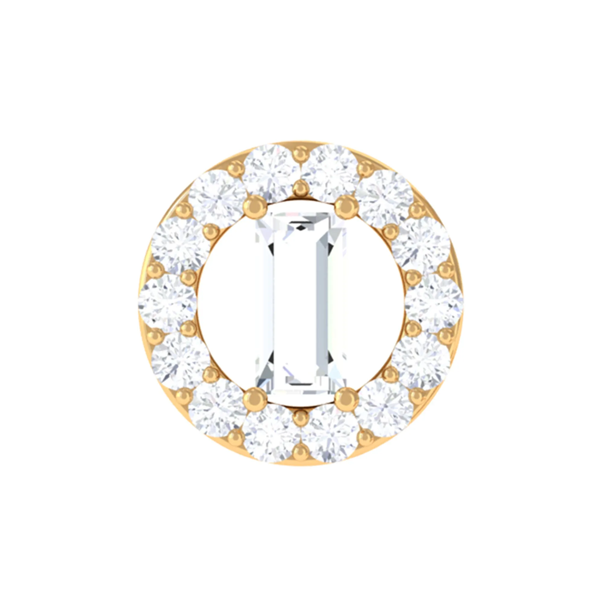 Classic Moissanite Gold Circle Cartilage Earring