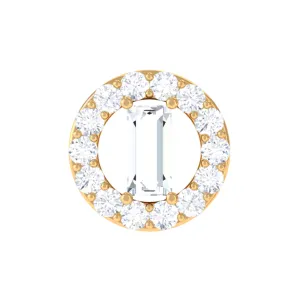 Classic Moissanite Gold Circle Cartilage Earring