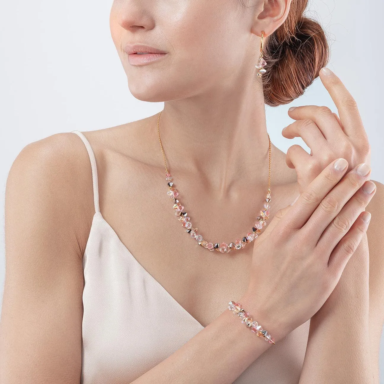 Coeur de Lion Gold Plated Light Rose Dancing Crystals Bracelet