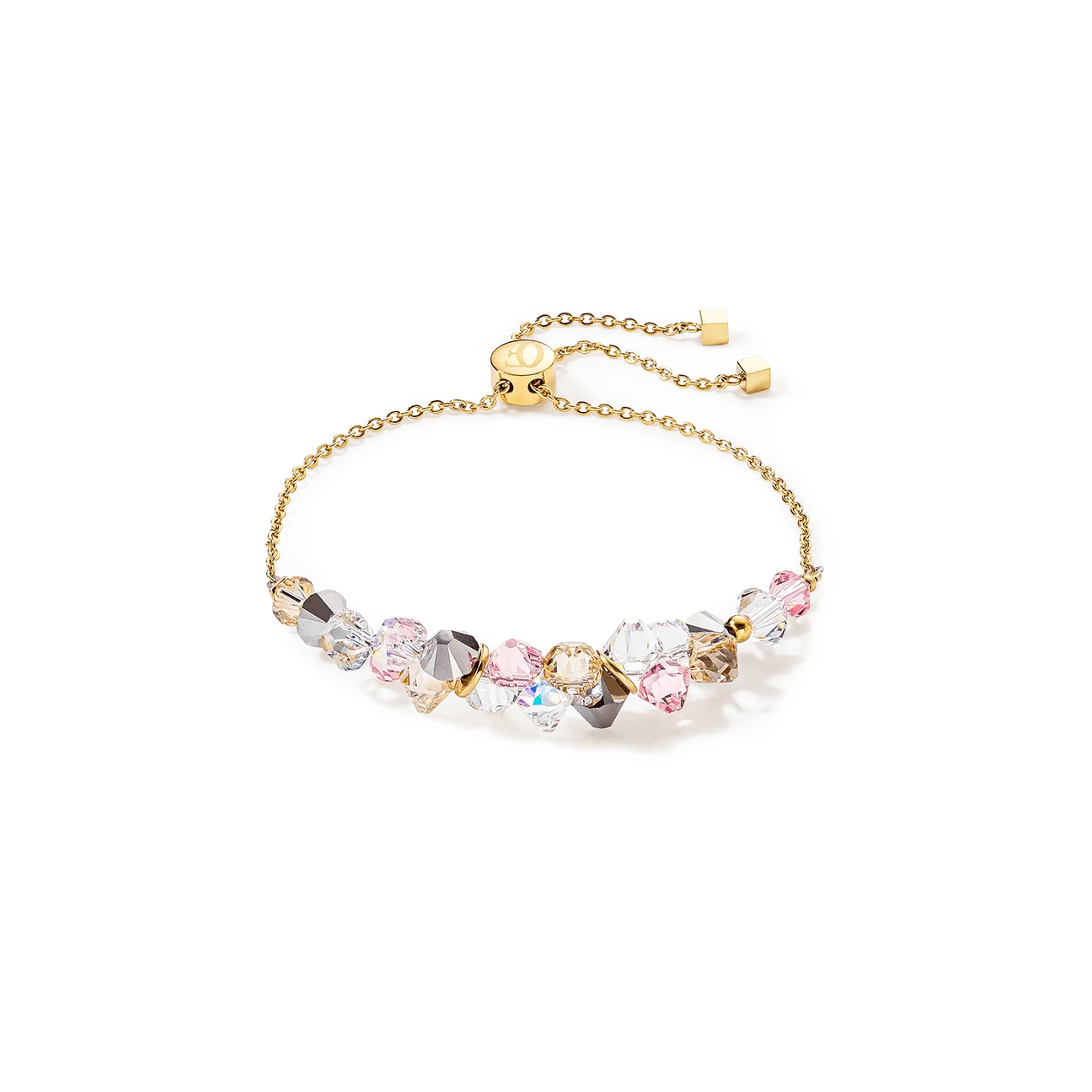 Coeur de Lion Gold Plated Light Rose Dancing Crystals Bracelet