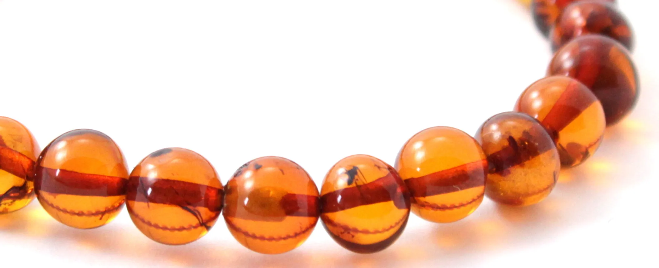 Cognac Brown Amber Stretch Bracelet for Women and Men - Beaded Gemstone Jewelry