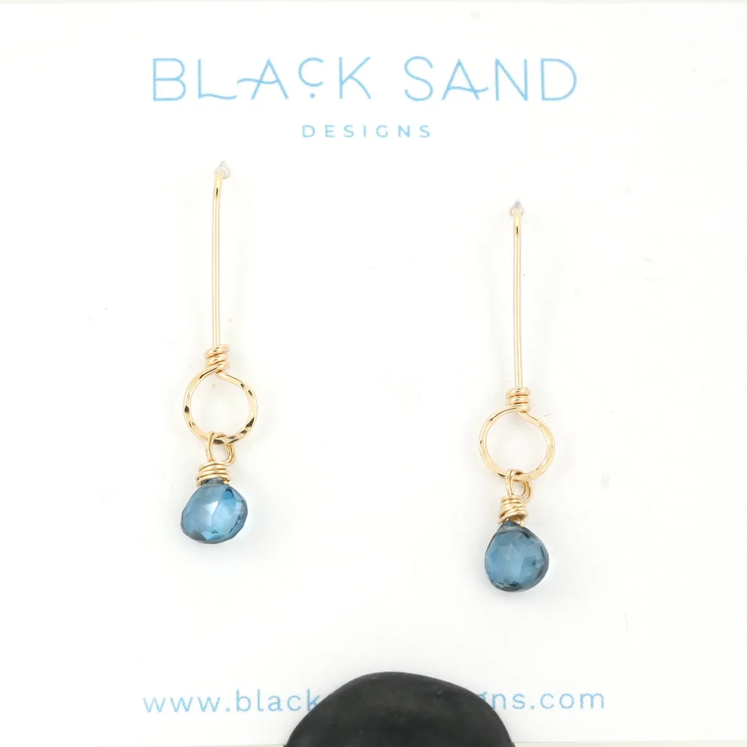 Dainty Gemstone Dangle Earrings - SERENITY