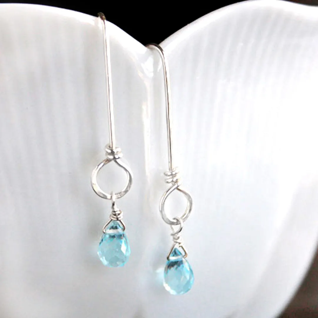 Dainty Gemstone Dangle Earrings - SERENITY