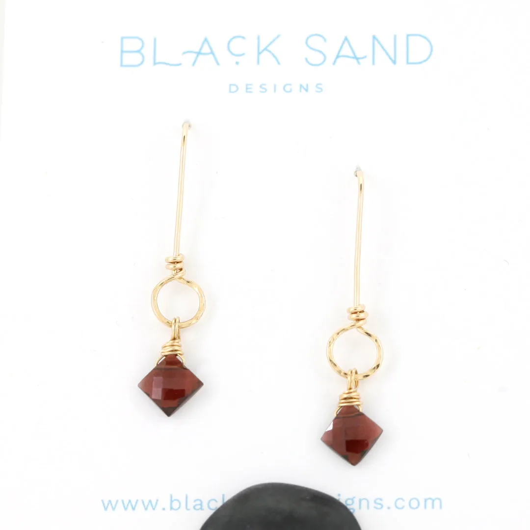 Dainty Gemstone Dangle Earrings - SERENITY